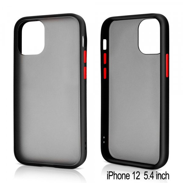 Wholesale Slim Matte Hybrid Bumper Case for iPhone 12 Mini 5.4 inch (Black)